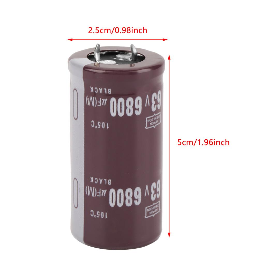 2pcs 63V 6800uF Electrolytic Capacitor 25 × 50mm 105℃
