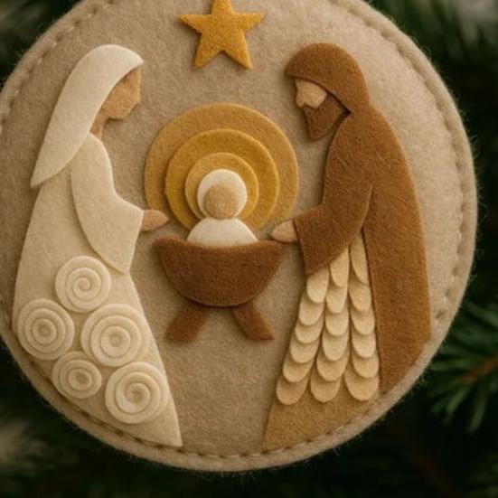 Handmade Nativity Christmas Tree Ornament Acrylic Religious Birth of Jesus Scene Christian Xmas Hanging Decor Unique Gift