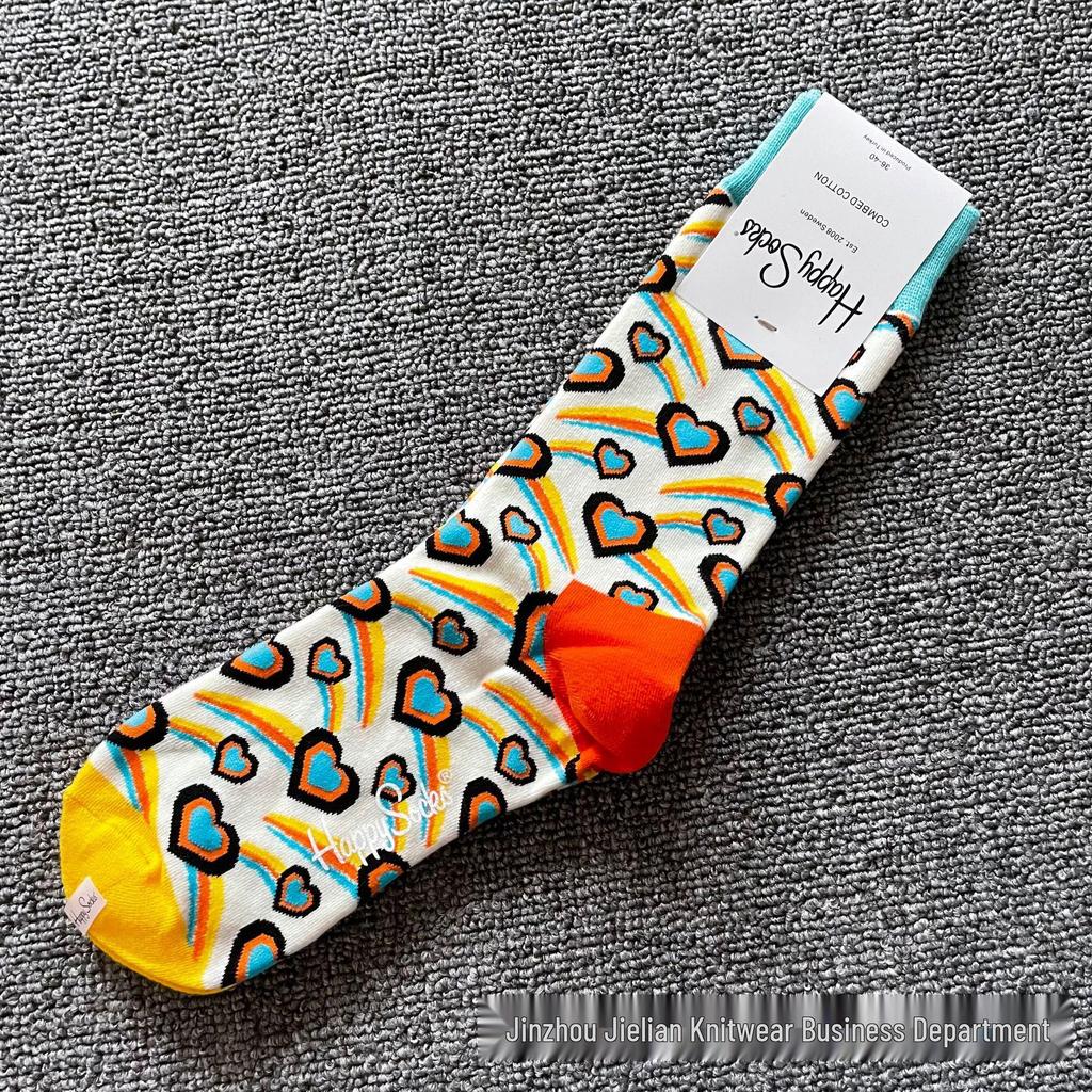 Trendy Swedish Mid-Calf Happy Socks: Women's & Couples' Leg-Shaping Spring/Autumn Style