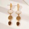 Vintage Colorful Drip Oil Contrasting Round Drop Earrings For Women Exaggerated Metal Long Irregular Geometric Earrings Jewelry