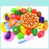 Ensemble de jeu de cuisine coloré avec des pièces à découper de fruits et légumes de qualité supérieure