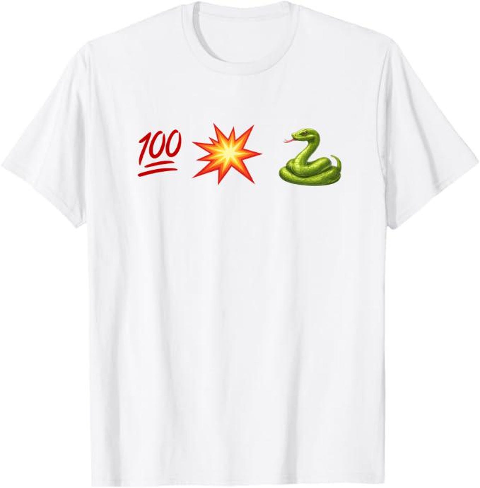 100 Explosion Snake Shirt, Emoji Humor Tee, Funny Snake Emoji Shirt, Street Slang Humor T Shirt, Meme Emoji Shirt S