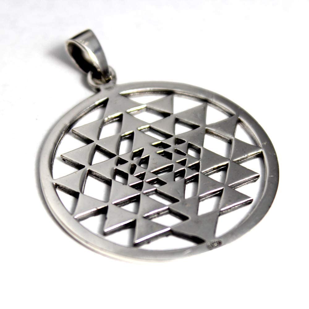 Yantra, Indian Hinduism, Amulet, Divine Geometry, Pendant, Silver Accessory