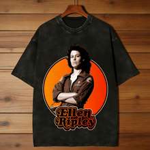 Alien Movie 1979 Comic Classic Still Graphic Print T-shirt Men Women Vintage Washed O-neck Cotton Tee Streetwear Y2K Harajuku Fashion Oversized Top