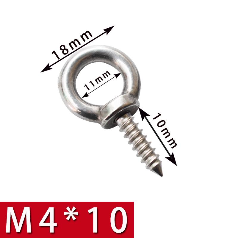 Stainless Steel 304 Eye Bolt, Self-Tapping Screw Eyelet, Butterfly Hand-Tight Self-Sheep Horn Nails