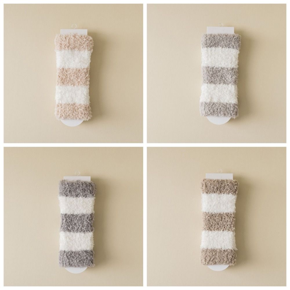 Simple Short Tube Sock Cover Thicken Warm Winter Foot warmer Coral Fleece Stockings  Girl