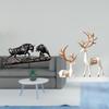 Modern Chinese Cow And European Reindeer Animal Sculpture Feng Shui Deer Collectable Birthday Gift