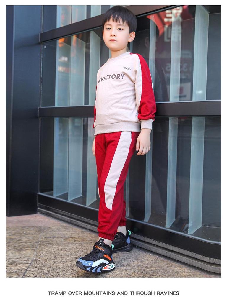 Boys' Winter 2025 Thickened Basketball Shoes - Warm Cotton with Trendy Velvet for Middle and Big Kids