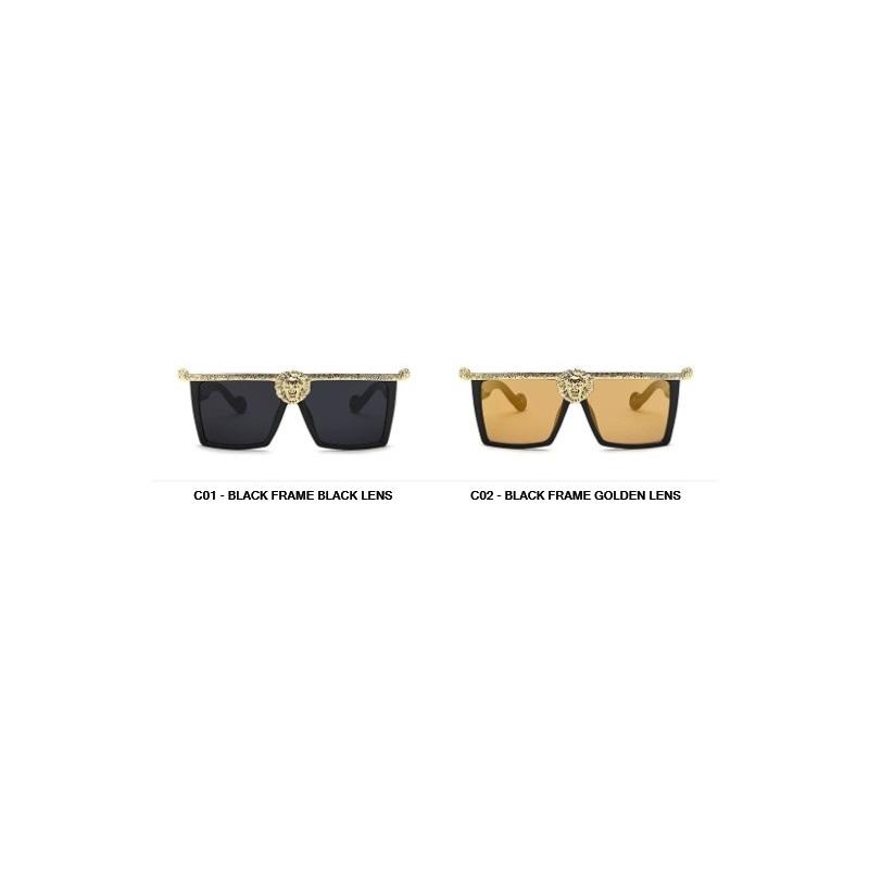 Retro Fashion Luxury Lioness Sunglasses For Women And Men Vintage Lion Square Designer Brand Glamour Ladies Sun Glasses