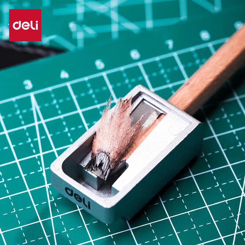 Deli 0596 Single-Hole Manual Pencil Sharpener серебряный