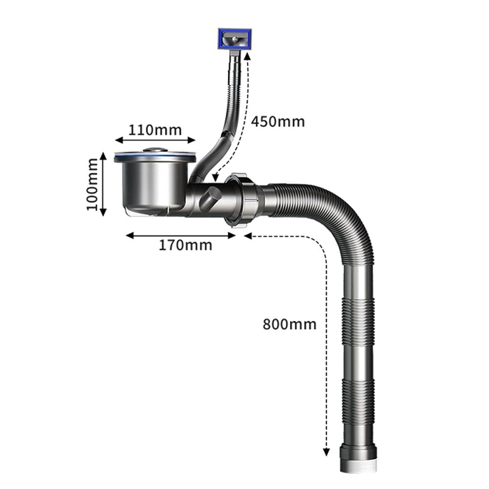 Anti Odor Sink Drainage Pipe Anti Clogging Easy Installation Drain Pipe Set Flexible Design Extension Set Retractable Downspout