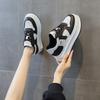 Slope Heel Thick Sole Heightening Little White Shoes Autumn New Round Head Lace-up Casual Board Shoes Versatile and Comfortable