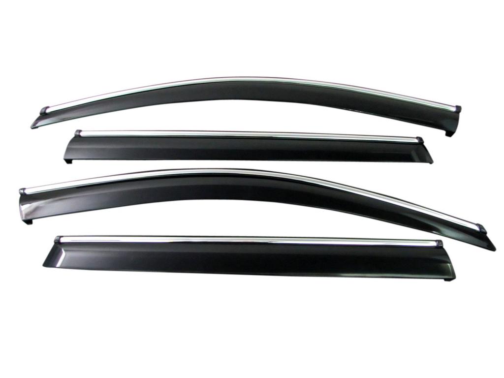 BRIGHTZ Wysokiej jakości deflektory boczne z chromowaną listwą do Jeep Cherokee i KL32L Pasuje i 32 Również Chrysler Jeep Cherokee KL24, KL24P, KL32,