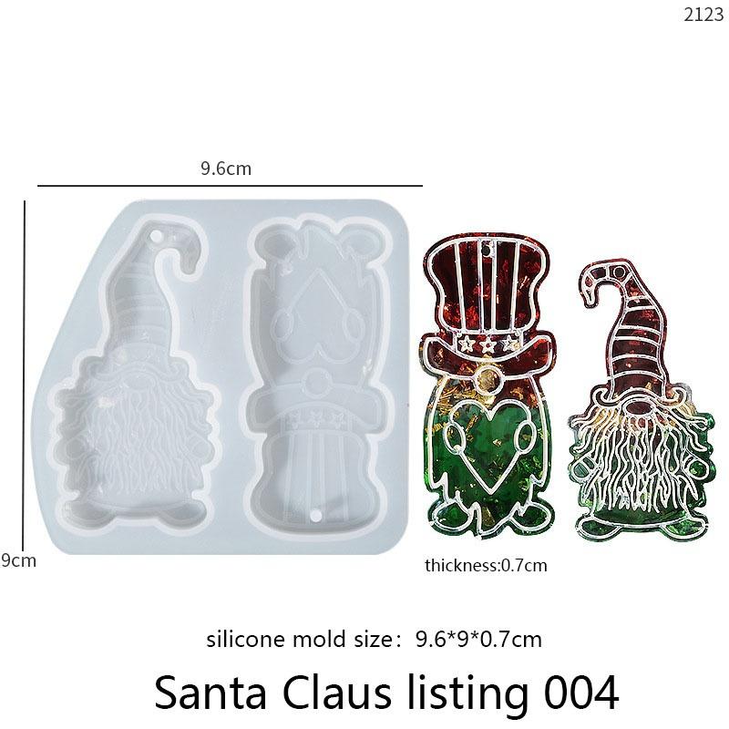 

Бородатый Санта-Клаус, кулон, силиконовая форма, сделай сам, изготовление ювелирных изделий, форма из эпоксидной смолы, рождественский декор, брелок, бирка, кулон, орнамент