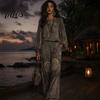 Birnenform Schmeichelhaftes Outfit Boho-Print 2-teilige Sets für Damen, Lässiges Langarm-Oberteil Damen Weitbeinige Hosen Passende Sets, Sommer Locker Reisen