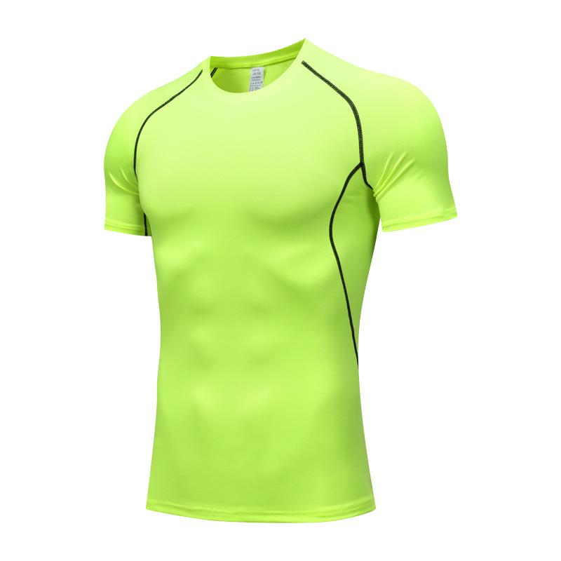 

Men s Quick-Dry Compression Basketball T-Shirt: Breathable, Elastic Crew Neck, Tight-Fitting, Short-Sleeved Sportswear. Medium зелёный