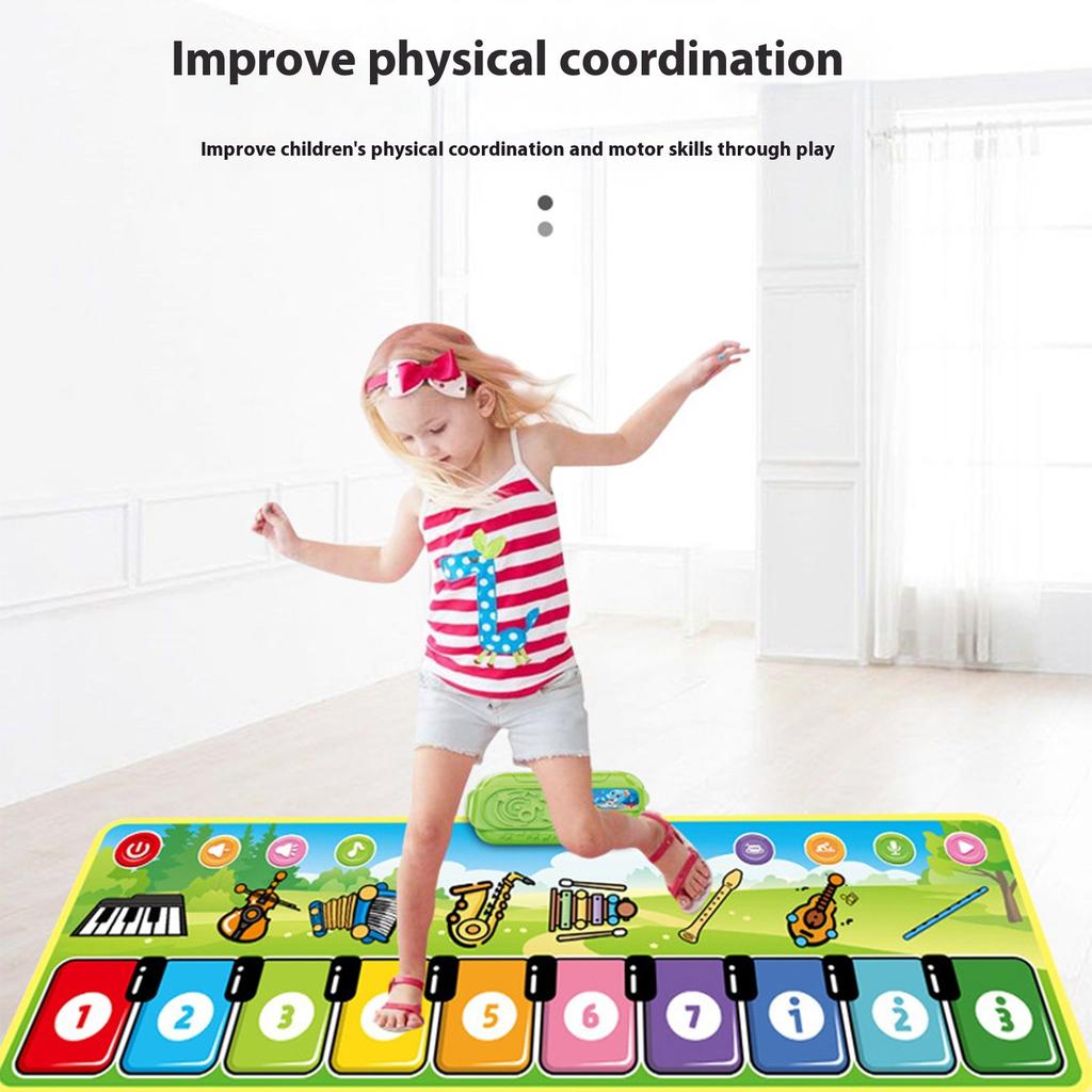 Piano Dance Mat Musical Activity Rug Encourages Crawling Standing and Parent Child Bonding for Sensory Development