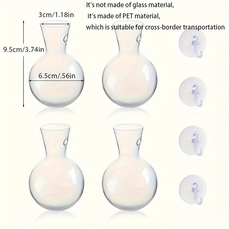2/4/8 Mini Wall Mounted Plant Propagation Bottles Hanging Vases, Round Vases for Home Decoration, Hydroponic Plant Stem Bottles