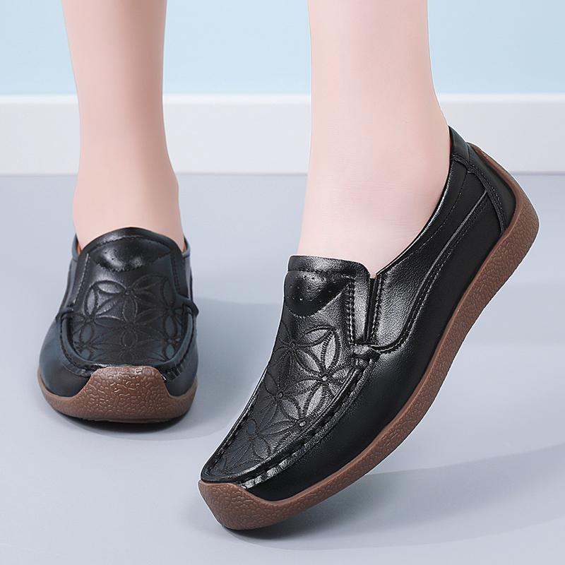 Damskie Płaskie Mokasyny Buty do Jazdy Wygodne Codzienne Wsuwane Haftowane Buty do Chodzenia Minimalistyczne Buty dla Matki
