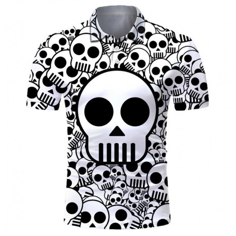 New Men's Summer POLO Shirt Men's Casual Short Sleeve Lapel T-Shirt D Printed Short Sleeve POLO