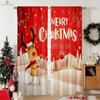 Christmas Curtains Cartoon Festive Atmosphere Printed Curtains Bedroom Living Room Restaurant Holiday Decoration Curtains Gift