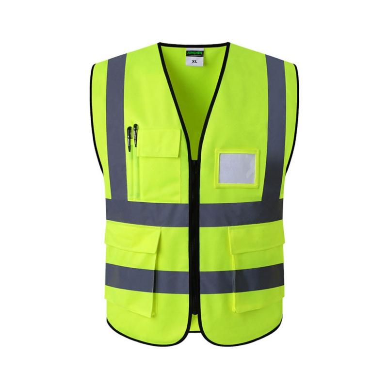 Amarillo XL Chaleco Reflectante de Advertencia Ropa de Trabajo Vestimenta Protectora de Alta Visibilidad d/ía Noche para Correr Seguridad del tr/áfico en Bicicleta