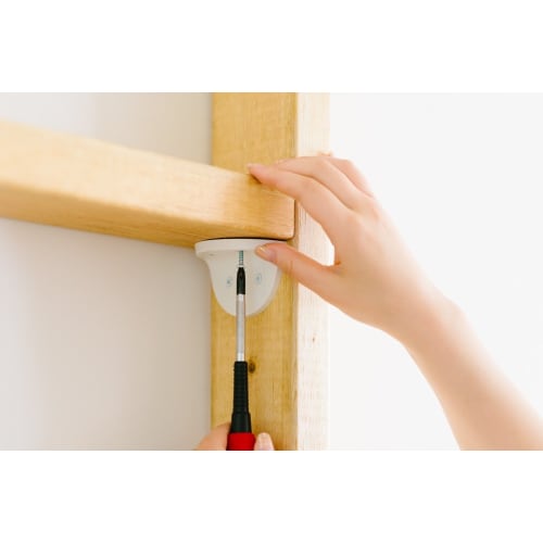 Wakai Industry WAKAI Wall Tensioning System, Dear Wall Dedicated Shelf Brackets, Set of 1 (Left and Right), White, DWT75W