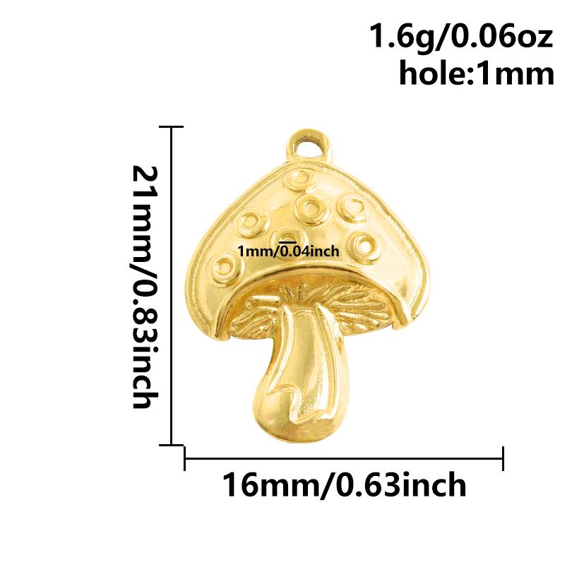 6pcs Assorted Leaf Fish Mushroom Plant Animal Pendant Enamel Charm Stainless Steel Charms For Jewelry Making Supplies DIY Craft
