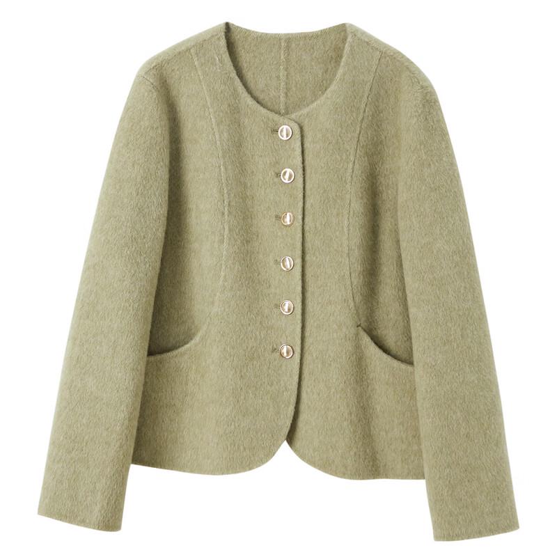 Sancai Damen Übergröße Doppelseitiger Wollmantel