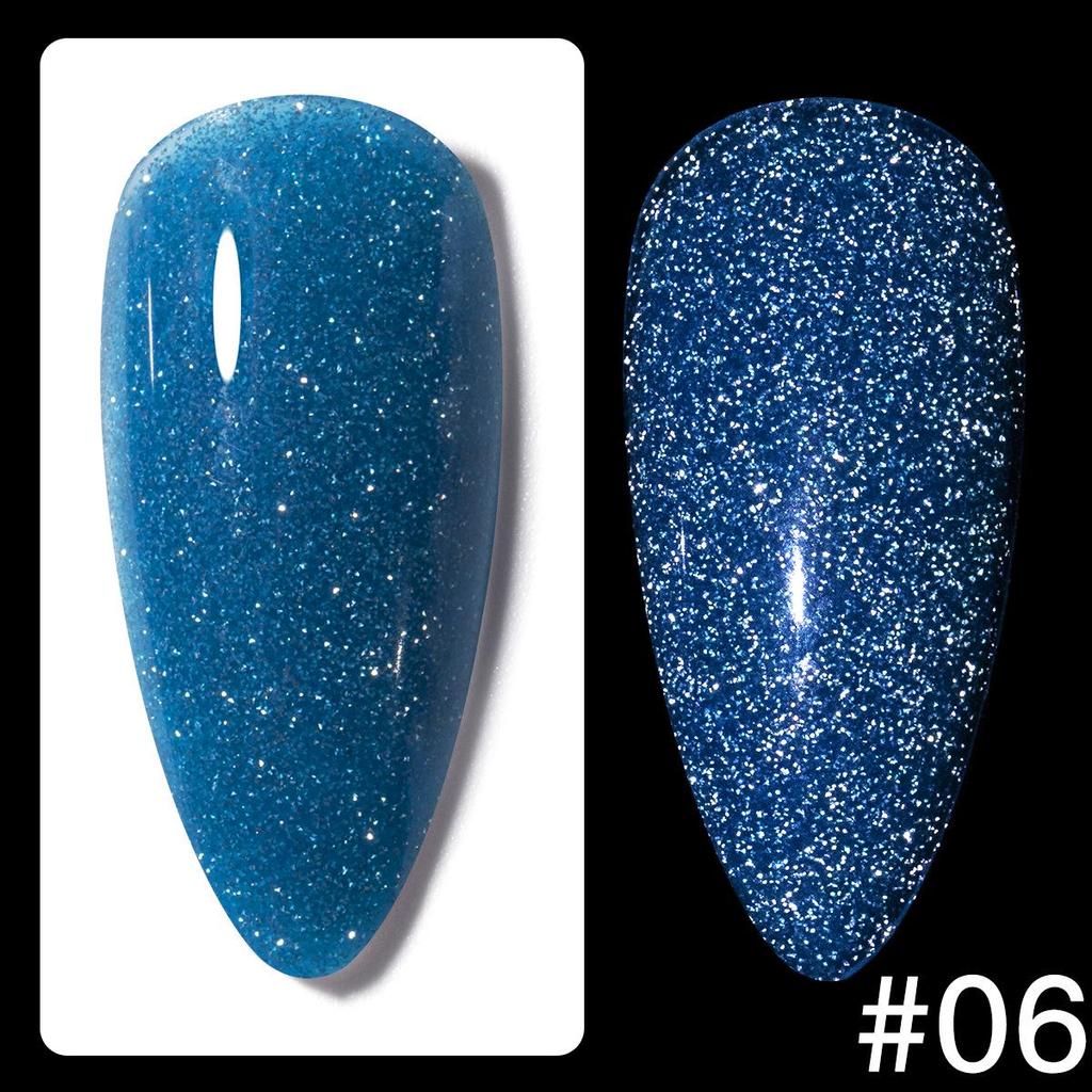 12-Color Fluorescent Glitter Gel Polish for Nail Salons