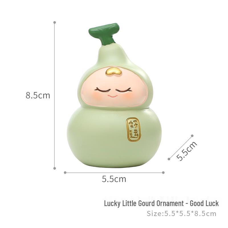 

Маленькая тыква Удача Зеленая: Милое креативное настольное украшение для удачи и мира.