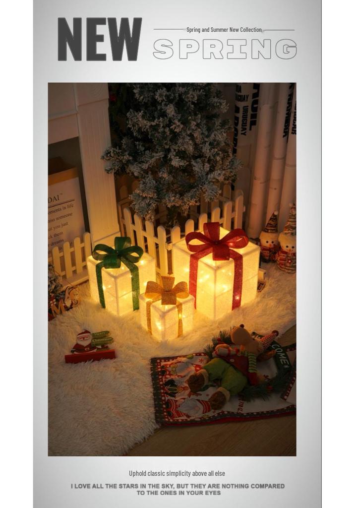 Christmas LED String Lights Gift Set: 3-Piece Decoration for Festive Party Atmosphere