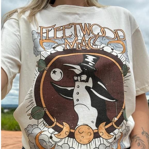 Remake Penguin Fleetwood Mac Band Remake White T shirt Unisex NH24487 Unisex T-Shirt XL