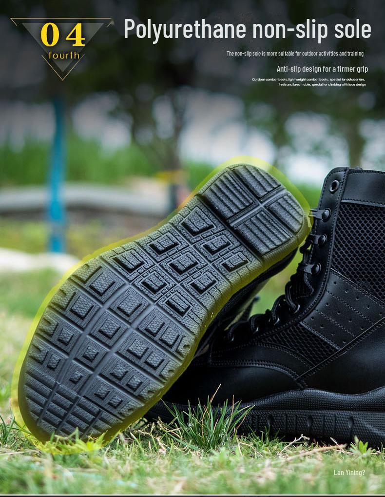 Lato 2025 Unisex Siateczkowe Oddychające Buty Taktyczne: Buty outdoorowe typu high-top do ochrony i treningu