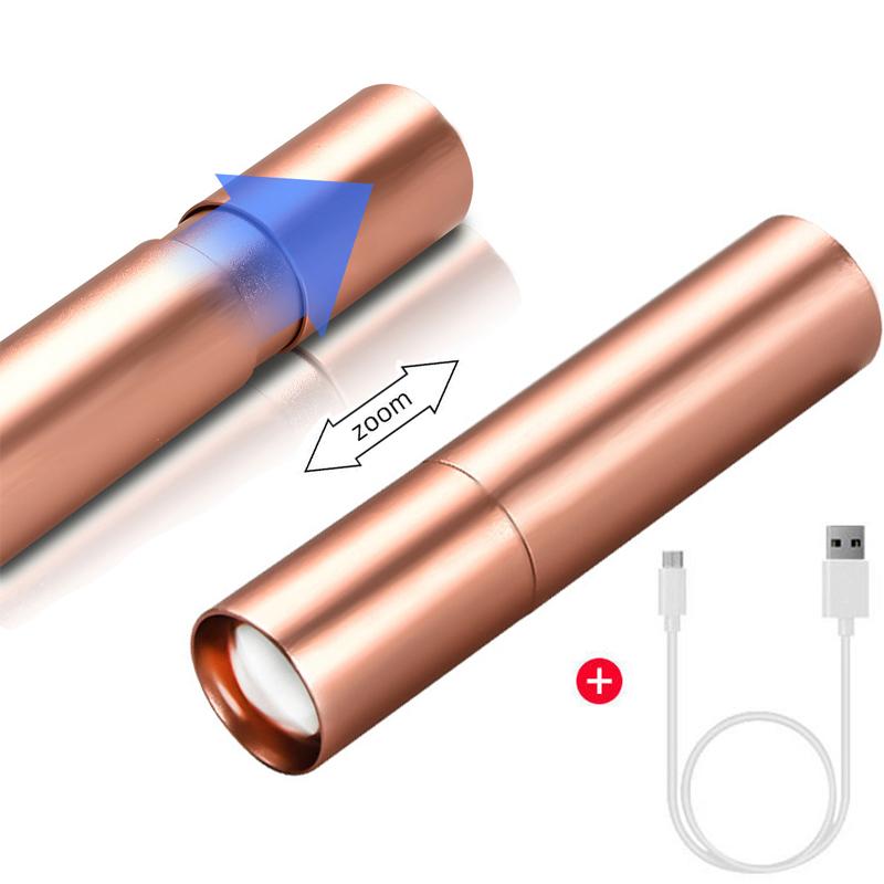 Portable Usb Rechargeable Laser Flashlights Pocket Keychain Mini Led Light Waterproof Outdoor Hiking Hunting Torch Lamp Lantern