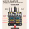 6 Ways Fuse Block With LED Warning Indicator 12V Power Distribution Panel Car Boat Fuse Box Holder With Plastic Cover