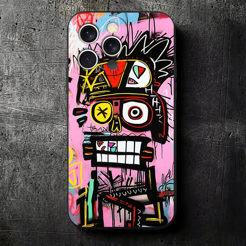Graffiti Fashion Art Soft Phone Case for iPhone 16 16E 17 Air 15 Pro Max 14 Plus 13 Mini 11 12 7 Black Cover Back Shell
