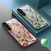 Elegant pink butterfly suitable for Samsung Galaxy S26 Ultra S20 FE S21 S22+ S23 Plus S24 Ultra 25 Edge black Glass Phone Casee