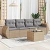 VidaXL Garden Lounge Set with Cushions 5 Pcs Beige Braided Resin 3253426