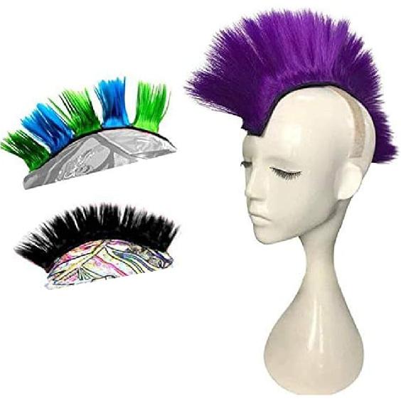 Helmet Hawks Mohawk Synthetic Wigs for Bicycle/Almost Helmet/Stick Reusable Design