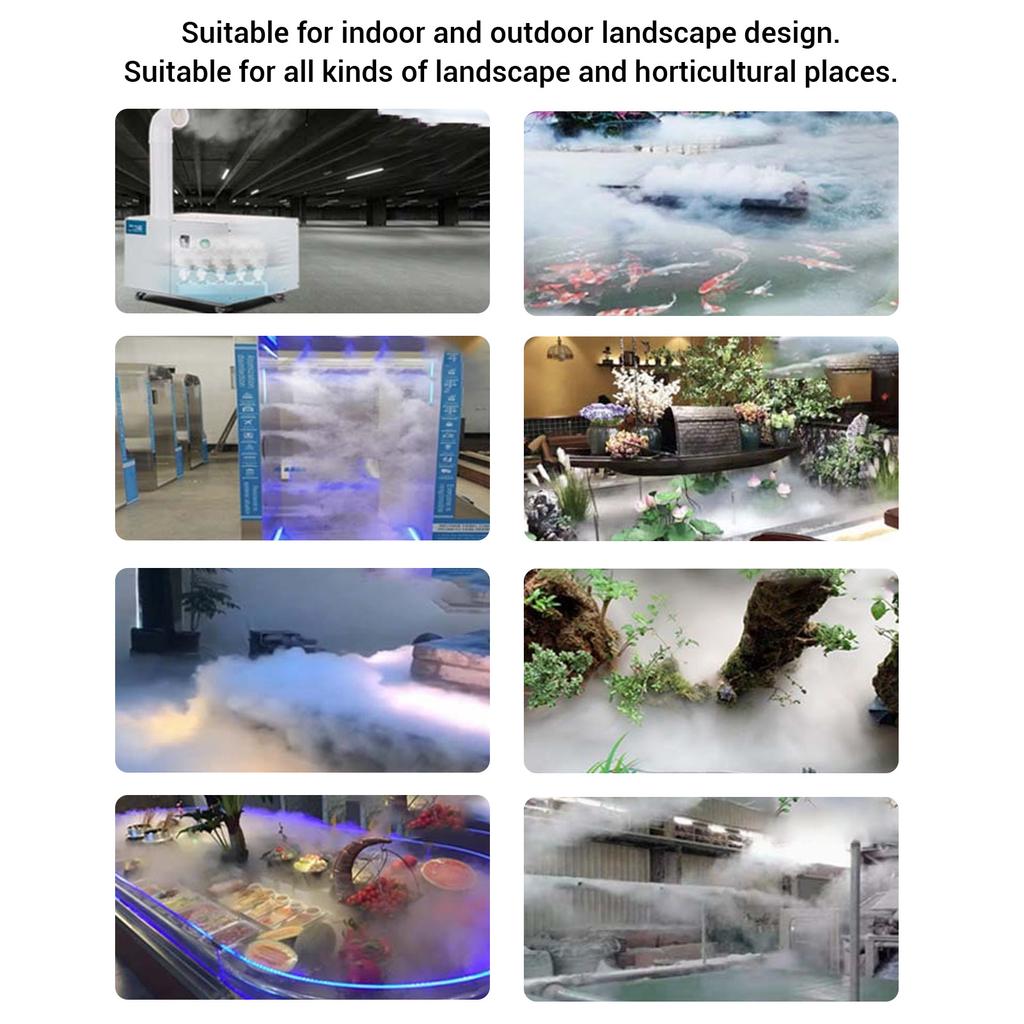 1.5m Cable Ultrasonic Water Pond Fountain Fogger 12 Heads Quiet IP67 Water Proof Ultrasonic Mist Maker DC45-48V