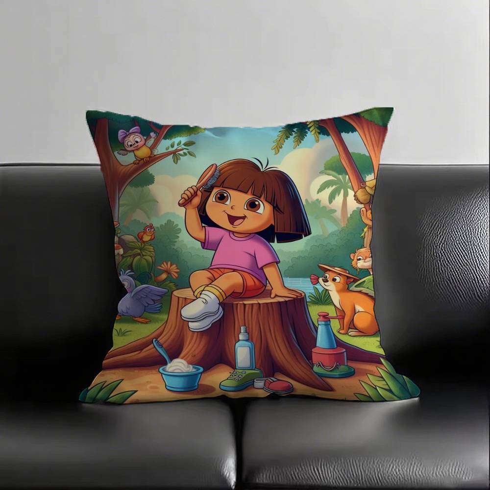 Anime Cute DDora The EExplorer Pillow Case Fashion Square Pillowcase Bedroom Sofa Room Ins Decoration Leisure