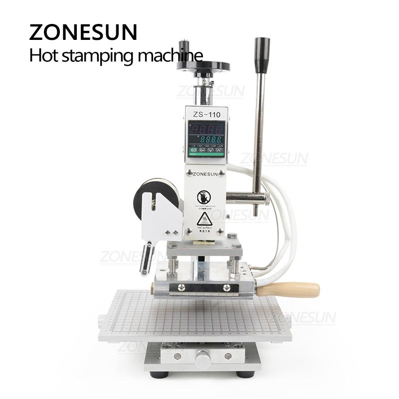ZONESUN ZS-110C Digital Hot foil stamping machine heat press machine larger workbench with foil holder for leather embossing