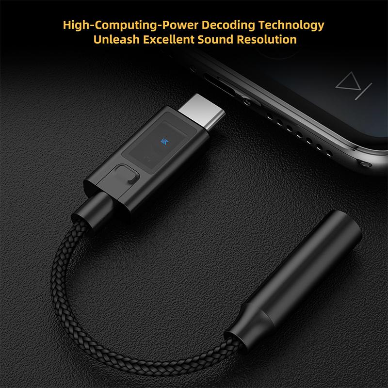 KZ AM02 Decodificador Portátil Amplificador de Auriculares de Audio de Grado Profesional Adaptador Digital Tipo-C a 3.5mm para EDX Castor pro ZS10 PRO