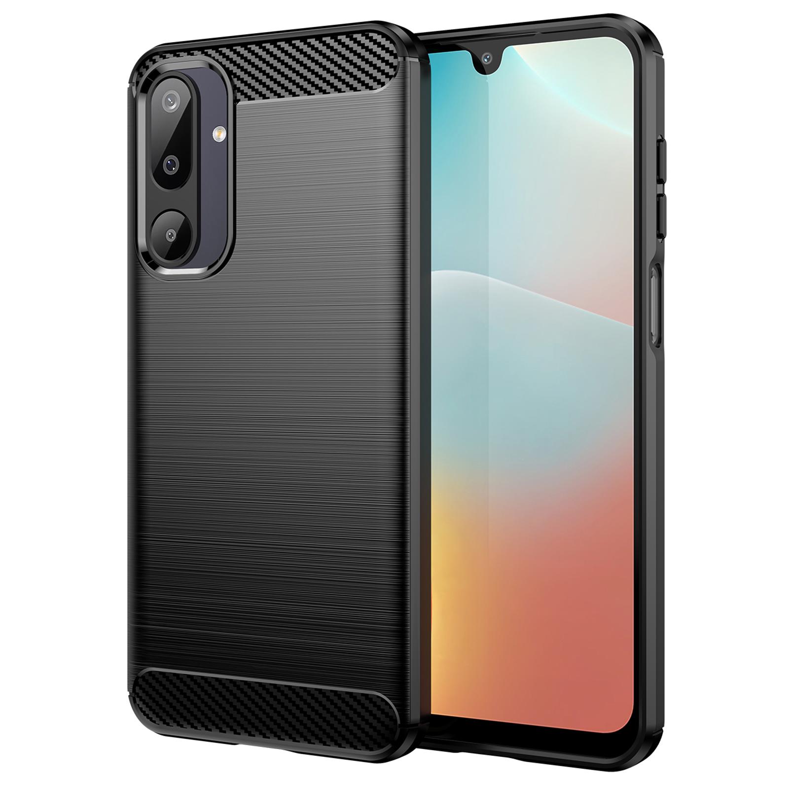 

For Samsung Galaxy F16 5G/M16 5G Case Protective Phone Cover Carbon Fiber Texture Brushed Black