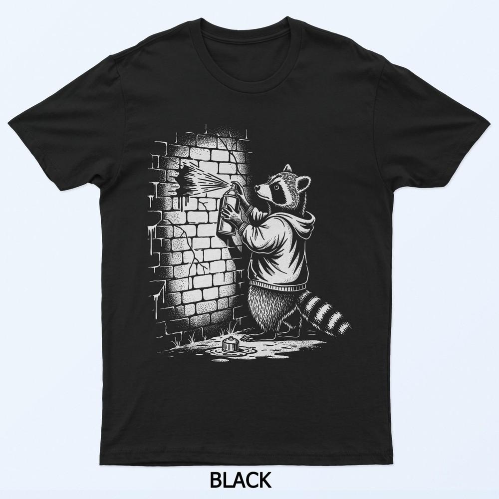 Raccoon Spray Painting Graffiti T-Shirt