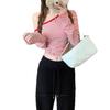 Design Sense Sexy Slant Shoulder Slim Skinny Long Sleeve T-Shirt Women's Autumn and Winter Niche Bottom Shirt Off-Shoulder Top