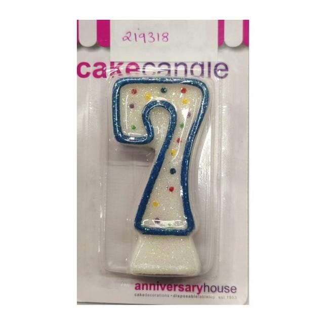 Anniversary House Polka Dot 7th Birthday Candle