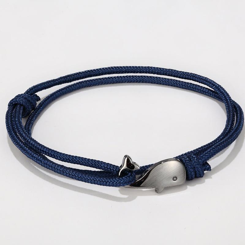 Fashion Whale Bracelet Men Handmade Adjustable Rope Braslet Beach Jewelry Nautical Braclet Leisure Accessories Pulseras Joias