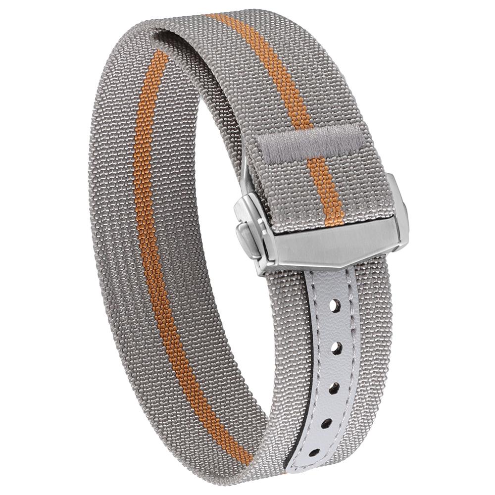 Premium Ribbed Watch Band Deployant Clasp Nylon 22MM 20MM Watch Strap for Omega Folding Buckle Watchband Sport Wristband For Men